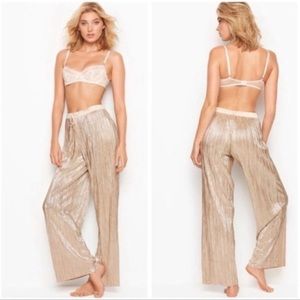 Victorias Secret champagne metallic pleated pants